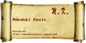 Mándoki Kevin névjegykártya